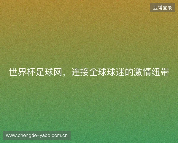 世界杯足球网，连接全球球迷的激情纽带
